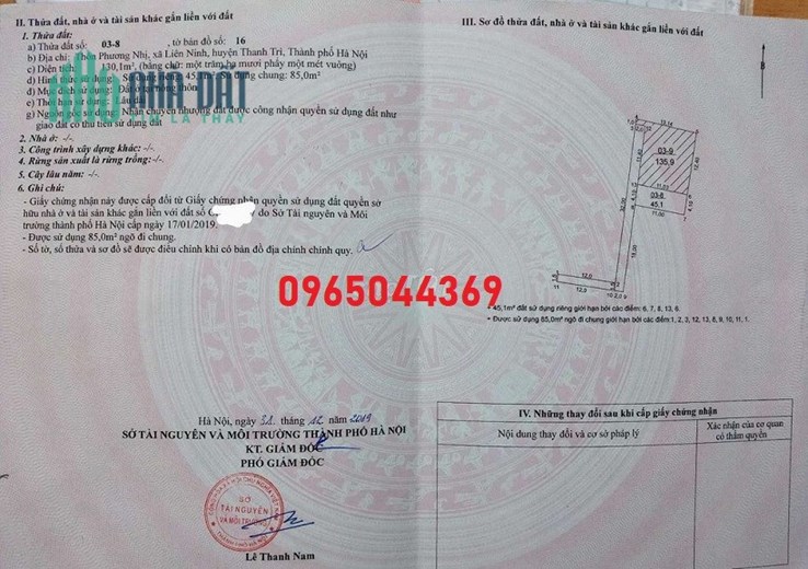 ✔️Bán 45m2 đất SĐCC tại Phương Nhị, Liên Ninh, Thanh Trì; 45tr/m2; 0965044369