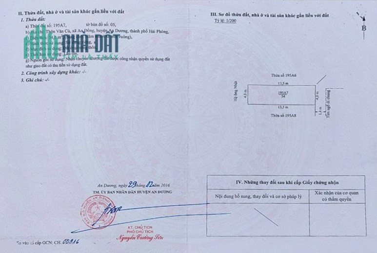 Chính chủ cần bán Nhanh Căn Nhà Thuộc Thôn Văn Cú - Xã An Đồng – Huyện An Dương – TP Hải Phòng