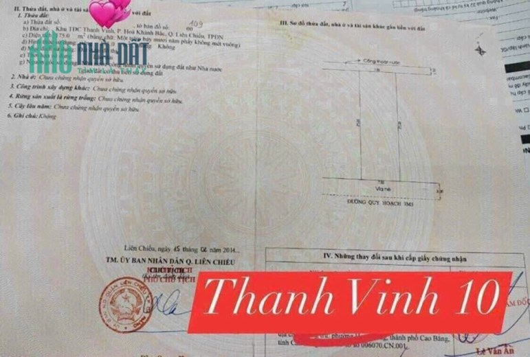 Bán đất đường Thanh Vinh 10 - Hòa Khánh Bắc - Liên Chiểu - Đà Nẵng.