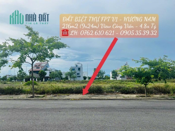 Bán đất FPT Đà Nẵng 216m2 (9mx24m) giá tốt nhất thị trường
