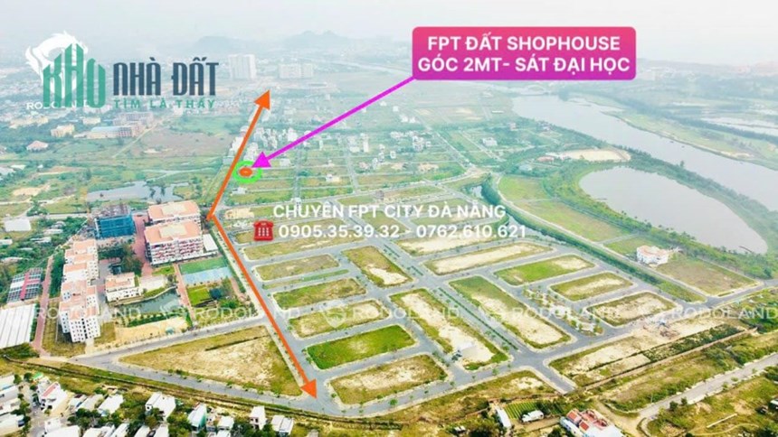 Bán lô góc trục chính Shophouse FPT City Đà Nẵng - vị trí hiếm có