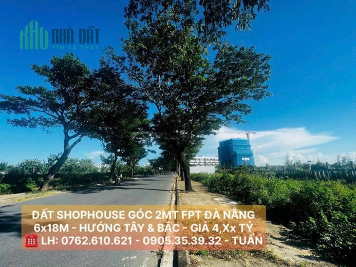Bán lô góc trục chính Shophouse FPT City Đà Nẵng - vị trí hiếm có