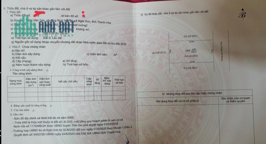 Cần Bán Gấp  Lô Đất Đẹp Giá Đầu Tư Tại thị xã Nghi Sơn, tỉnh Thanh Hóa