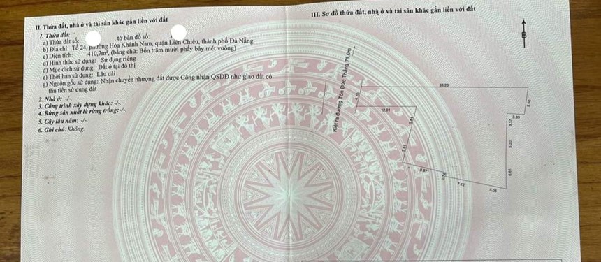 Bán đất kiệt Ô TÔ K433 Tôn Đức Thắng - Liên Chiểu - Đà Nẵng