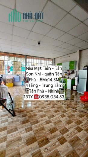 Bán Nhà Mặt Tiền Đường Tân Sơn Nhì Quận Tân Phú 6Mx14.5M 4Tầng Nhỉnh 13TY