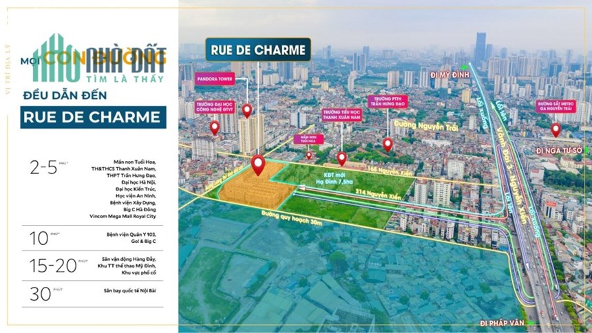Bán Liền kề  mặt đường 30m2 giá ct 210 tr/m2 RueDeCharme Nguyễn Xiển, Thanh Xuân