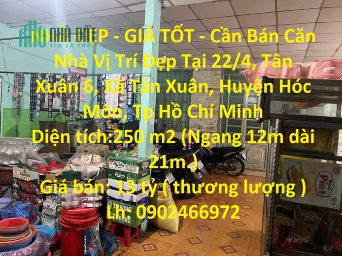 NHÀ ĐẸP - GIÁ TỐT - Cần Bán Căn Nhà Vị Trí Đẹp Tại Huyện Hóc Môn - HCM