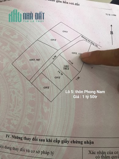 BÁN ĐẤT Ở XÃ HOÀ CHÂU HUYỆN HÒA VANG 4X32 SHR 780TR. LH: 0901980797