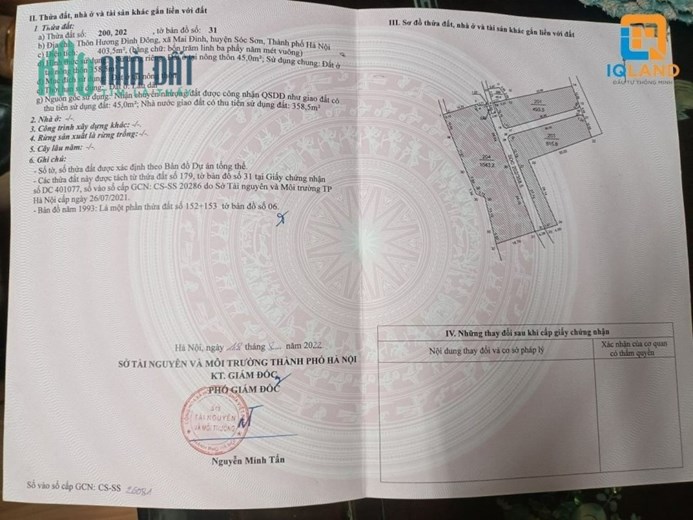 Chỉ Với Hơn Tỷ có Ngay Mảnh Đất 52m2 Tại Hương Đình - Mai Đình Sóc Sơn HN
