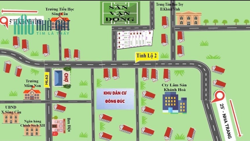 Bán đất ngay sân vận động Sông Cầu Khánh Vĩnh thổ cư 100% giá chỉ 3.7tr/m2