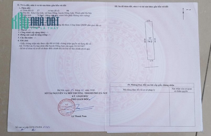 74m2 NHÀ ĐẤT KINH DOANH MẶT ĐƯỜNG QL23b CẦU LỚN NAM HỒNG - Giá bán: 109tr/1m