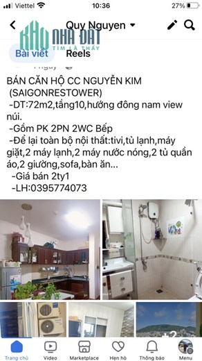 ++CHÍNH CHỦ BÁN NHÀ B1010 CC NGUYỄN KIM (SAIGONRESTOWER) 233 XVNT THẮNG TAM - VŨNG TÀU