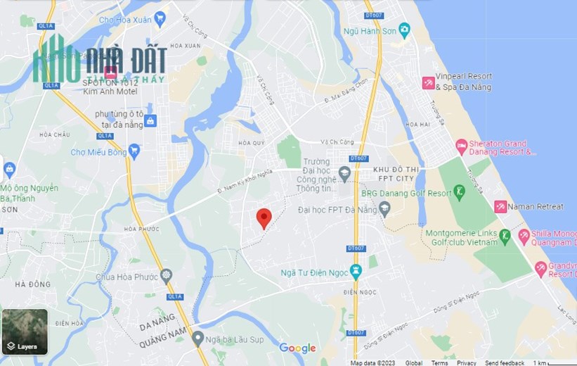 Đất Hoà Quý giáp Quảng Nam, 115m2 ngang 5x23, kiệt 4m 1.3 tỷ
