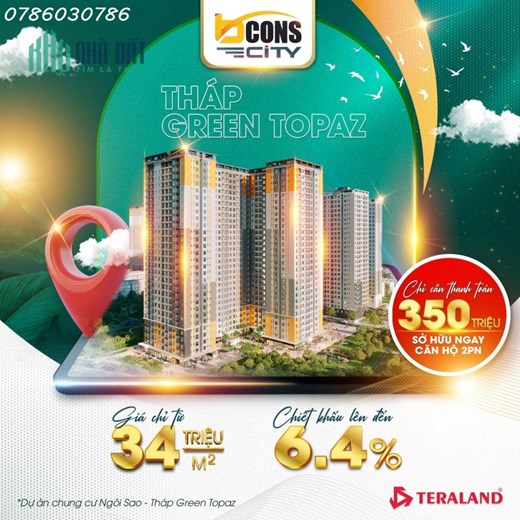 Căn hộ Di An Bình Dương 1,6 tỷ có 2PN + 2 VS