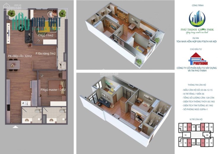 Chính chủ bán 2ngủ2vs CC Phú Thịnh Green park Hà Đông 82.5m giá 2,8 tỷ