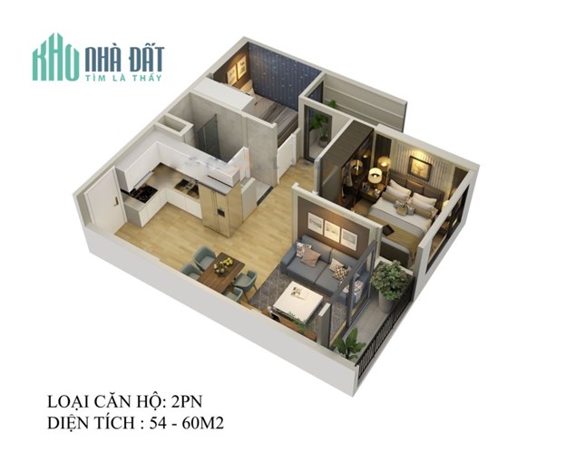 Căn 2PN - 54m2  vinhomes tây mỗ chỉ từ 2.15 tỷ LH xem nhà 0968396062