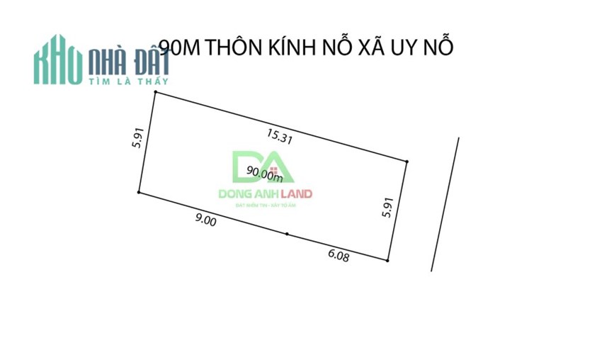 Bán đất thôn Kính Nỗ, xã Uy Nỗ, huyện Đông Anh, Hà Nội 90m . Giá 2x