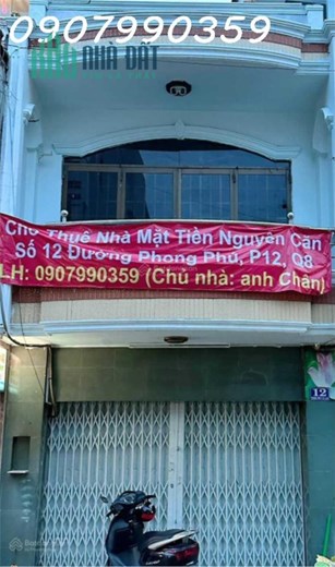 Chính chủ cho thuê nhà mặt tiền vị trí đẹp tại số 12 Phong Phú, Phường 12, Quận 8, TP.HCM