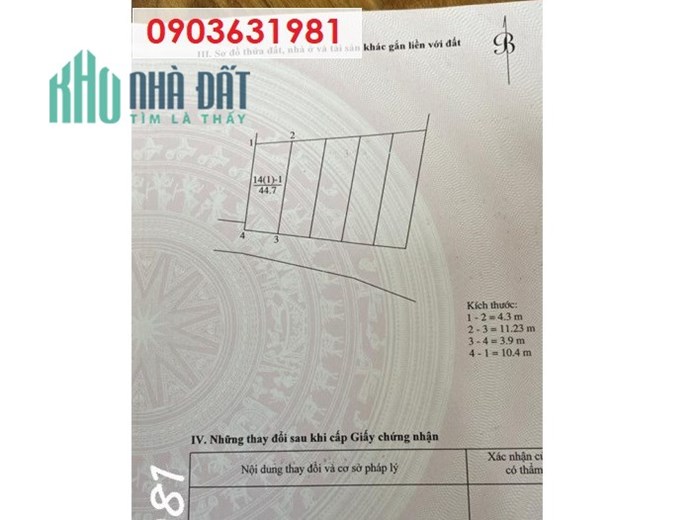Chính chủ cần bán lô đất nền thôn Giang Cao, Bát Tràng, Gia Lâm; 2,x tỷ; 0903631981
