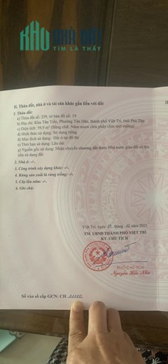 Chính chủ cần bán nhanh lô đất thuộc Phố Văn Cao - Trung Tâm Thành Phố Việt Trì.