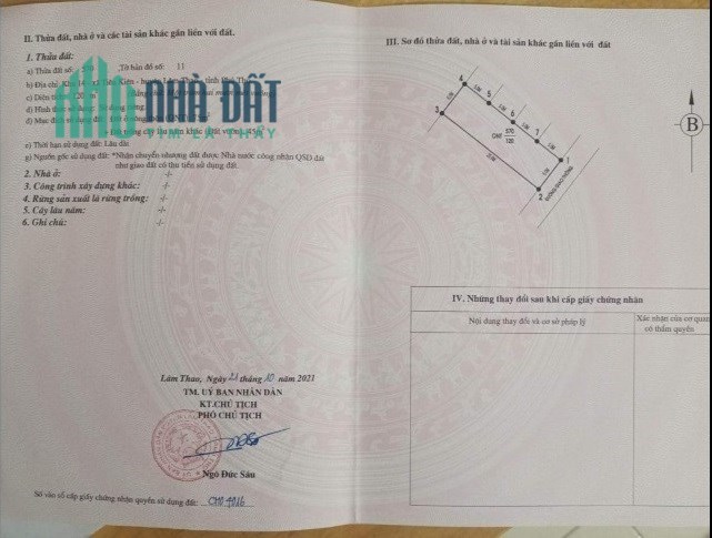 CẦN RA NHANH LÔ ĐẤT ĐẸP- TIỀM NĂNG Tại huyện Lâm Thao, tỉnh Phú Thọ