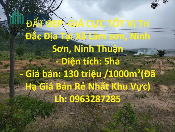 ĐẤT ĐẸP -GIÁ CỰC TỐT Vị Trí Đắc Địa Tại Xã Lâm sơn, Ninh Sơn, Ninh Thuận