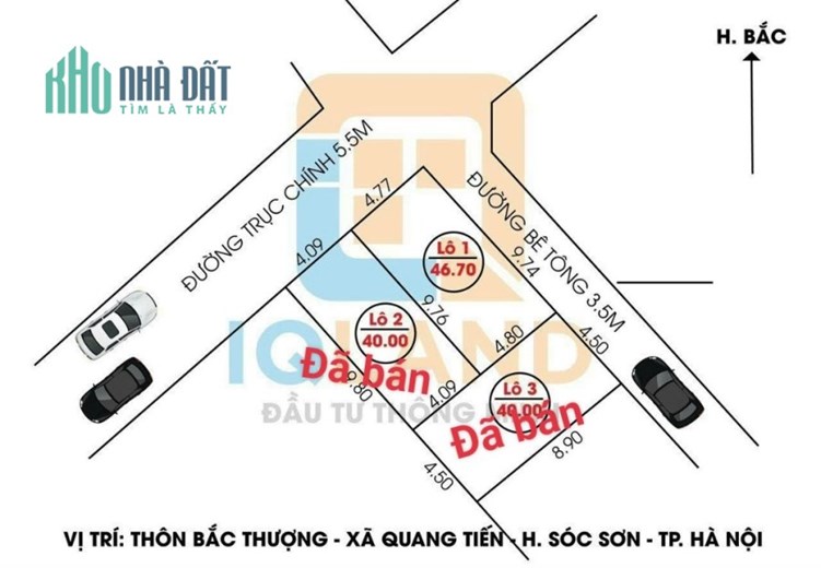 Đất Trục Chính Kinh Doanh, Quang Tiến, Sóc Sơn