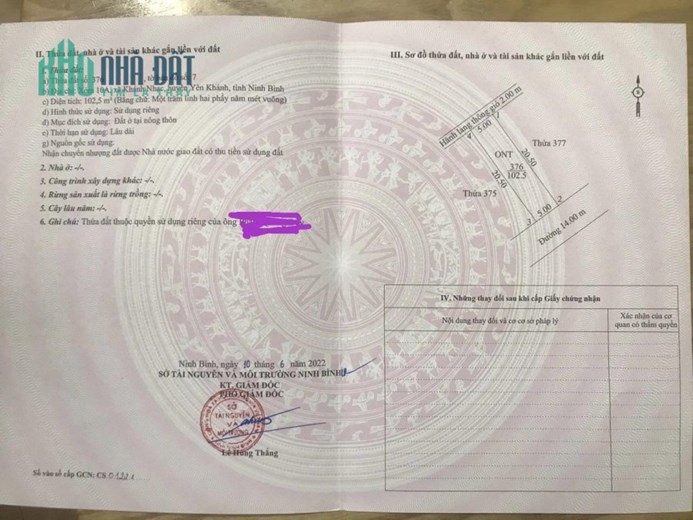 ĐẤT ĐẸP - GIÁ TỐT – Chính Chủ Cần Bán Gấp 2 Lô Đất Tại Yên Khánh - Ninh Bình