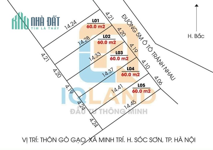 E cần bán lô Gờ Gạo,Minh Trí,Sóc Sơn đường 5M thông giá F0 cho quý ac ạ