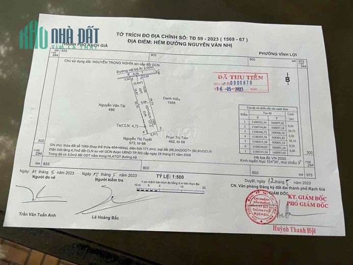 Đất nhánh Nguyễn Văn Nhị phường Vĩnh Lợi thông ra Lê Minh Xuân Diện