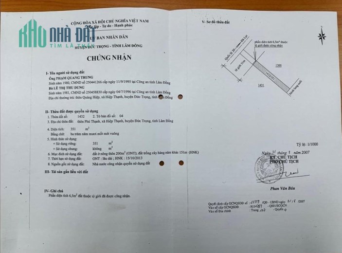ĐẤT ĐẸP - GIÁ TỐT - Cần Bán Lô Đất Vị Trí Đắc Địa Tại Huyện Đức Trọng, Lâm Đồng
