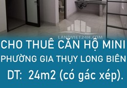 CHO THUÊ CĂN HỘ MINI DIỆN TÍCH 24M2 PHƯỜNG GIA THỤY LONG BIÊN