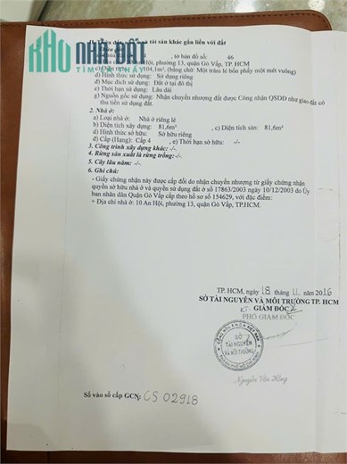 Ngộp Bank! Mặt tiền An Hội, Gò Vấp –  5x21m, chỉ 8.79 tỷ ( Bank định 10 tỷ)