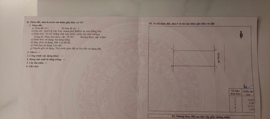 Bán lô đất KDC Thiên Niên Kỷ, Tân Vạn, Biên Hòa: 5,2 x 13,7m, giá 1,99 tỷ