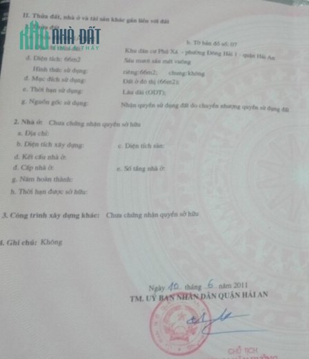 Chính chủ gửi bán nhanh lô đất giá rẻ Phú xá, Đông Hải, Hải An