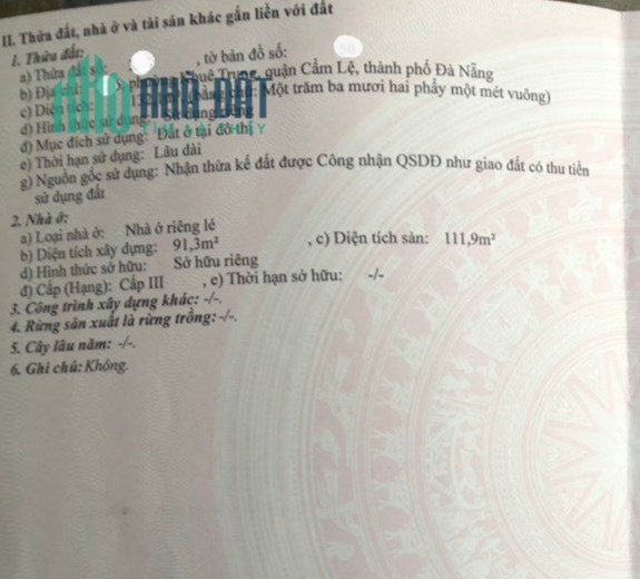 🔴💥Bán nhà gác lửng MT đường Cách Mạng Tháng 8 - Phường Khuê Trung