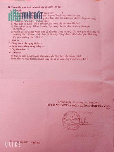 BÁN ĐẤT TẶNG NHÀ Vị Trí Đẹp Tại huyện Càng Long, tỉnh Trà Vinh