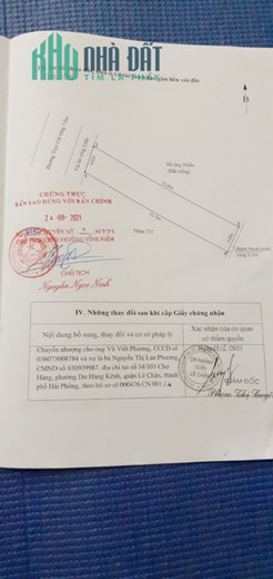 Bán đất đẹp nhất mặt đường Trực Cát giá 70 triệu/m ngay gần ngã 3 Thiên Lôi