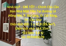 NHÀ ĐẸP - GIÁ TỐT – Chính Chủ Cần Bán Nhà Mặt Tiền Tại Quận Cái Răng - Cần Thơ