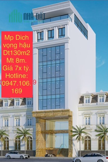 Cho Thuê Tòa Văn Phòng 9 Tầng Mặt Phố Nguyễn Khang. DT 120m2. Mt 8m.Giá 8000USD