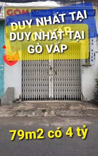 KÈO THƠM Số 1 tại Gò Vấp Mặt Tiền 79m2 có 4 tỷ x