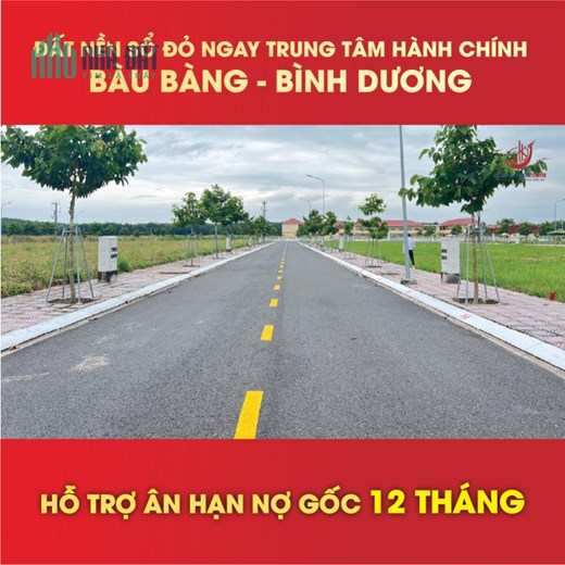 100m2 full thổ cư.Đường 17m ngay trung tâm Hành Chính Bàu Bàng
