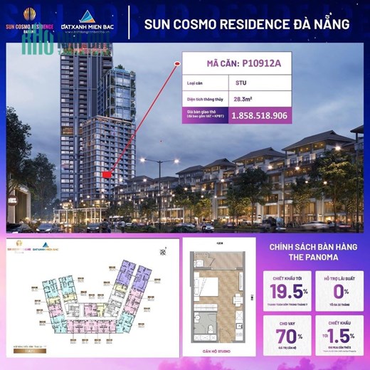 Độc Quyền Căn Studio Cuối Cùng Dự Án - View Sông Hàn - TP Đà Nẵng ) tại "Sun Cosmo Đà Nẵng''