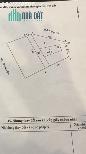 Bán Nhà phố Cổ, Mặt Phố Tràng Thi, Quận Hoàn kiếm, 50m x 6t, Giá hơn 36 tỷ.