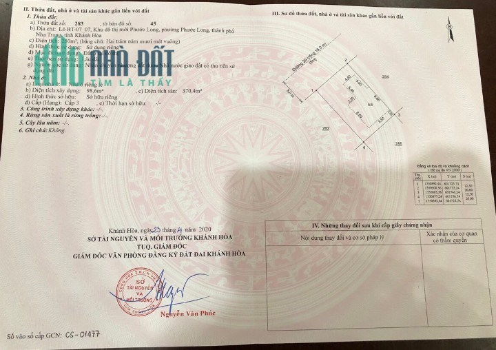 CHỦ VỀ SINH SỐNG QUÊ NHÀ CẦN BÁN BIỆT THỰ VỊ TRÍ: Đường Vương Thừa Vũ ,Đô thị Phước Long, TP Nha
