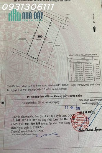Bán Đất trống 100m 5x20  chỉ hơn 3 tỉ hẻm hai xe hơi An Phú Đông Quận 12