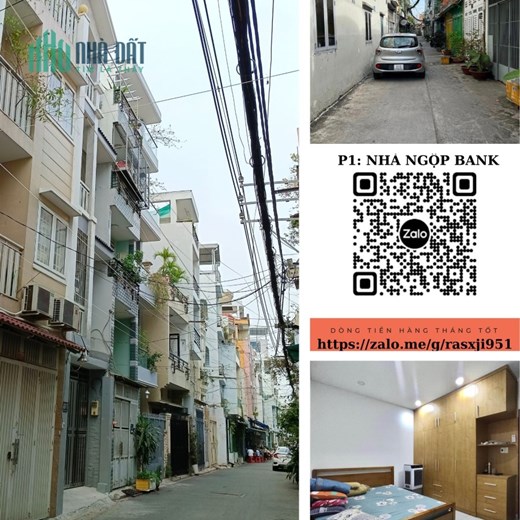 [NỢ LÃI NGÂN HÀNG], Bán nhà Xe hơi đỗ cổng, 55m2 x 4 tầng, Hậu 8m, Sân rộng
