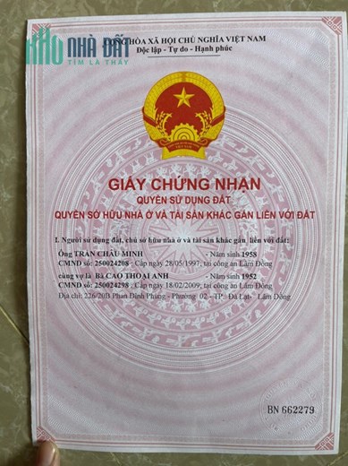 Chính chủ bán nhà 1 trệt 1 lầu đường Nguyễn Lương Bằng, P2, Đà Lạt.