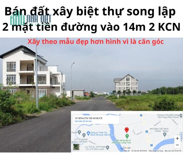 Bán đất 2 trước mặt xây căn biệt thự độc lập khu người ở bộ công an 2 khu CN cực tiềm lực