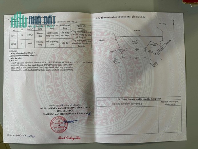 BÁN LÔ ĐẤT RỘNG ĐẸP TẠI TIỂU KHU 1/5 CHIỀNG SƠN, MỘC CHÂU,  SƠN LA - GIÁ RẺ BẤT NGỜ